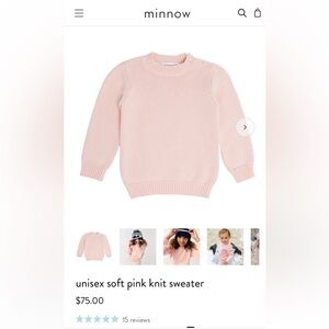 Minnow Soft Pink Knit Sweater for Kids